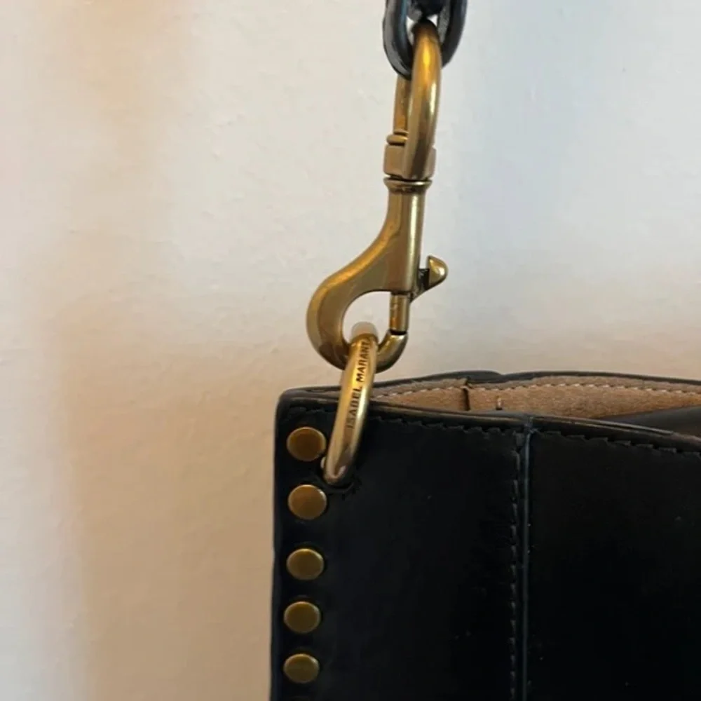 Isabel Marant Black Leather Saddle Bag with Gold StudTrim🖤💛 - Picture 4 of 9